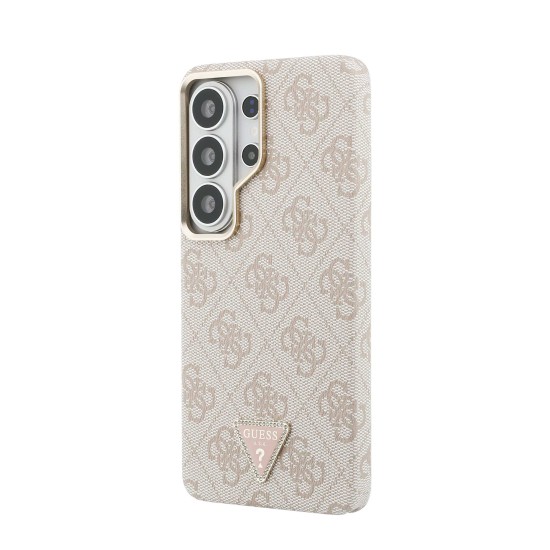 Калъф GUESS Samsung S26 Ultra, PU Leather 4G Strass Triangle Logo Gold Frame MagSafe, /розов/