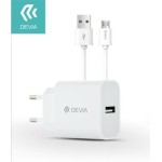 Зарядно Devia, 220V / 2.1A + Micro кабел