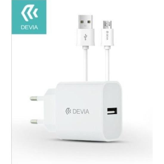 Зарядно Devia, 220V / 2.1A + Micro кабел